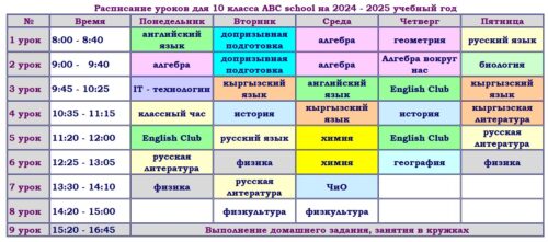 Расписание ABC school